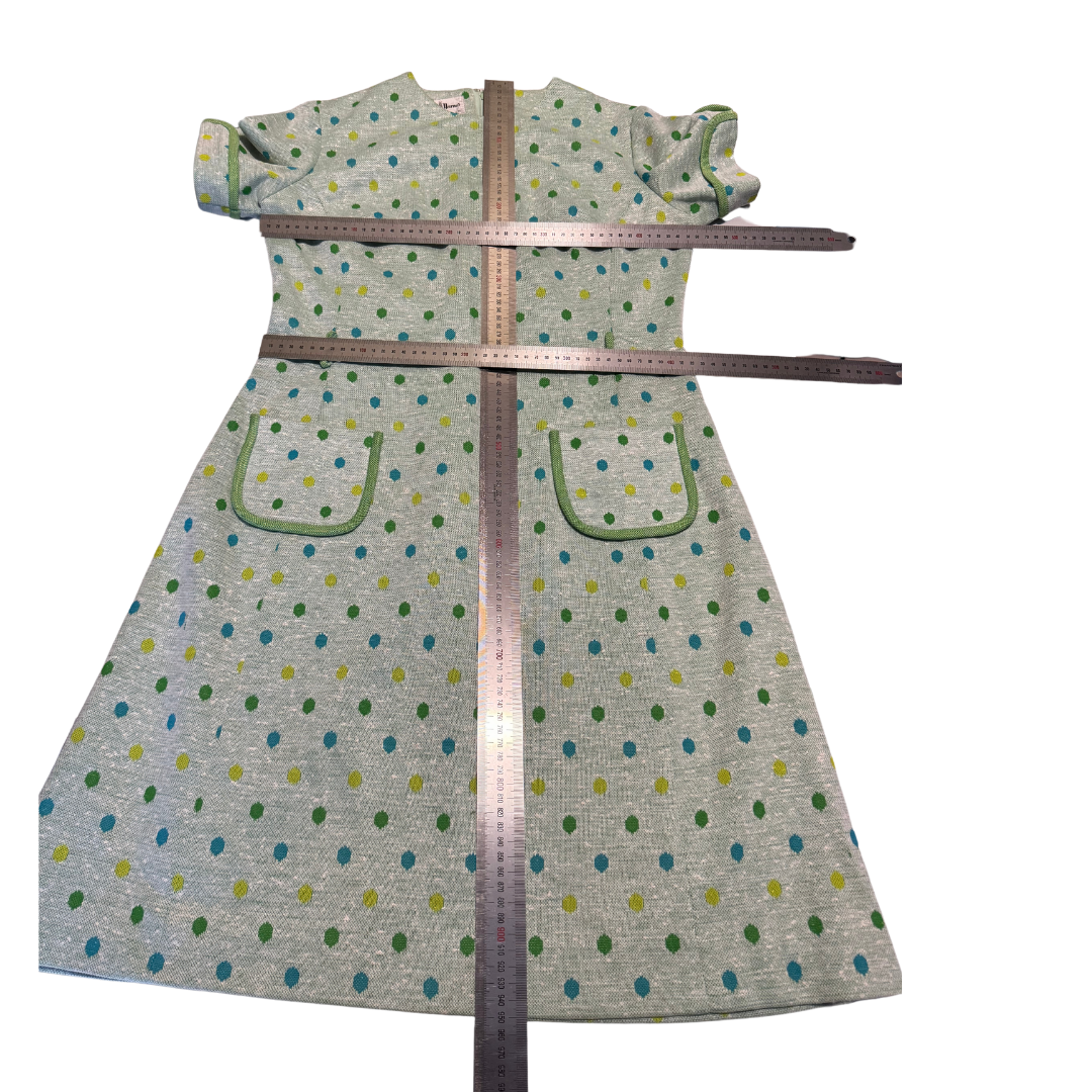 Mary Harnes Vintage 1960s Green Shift Dress