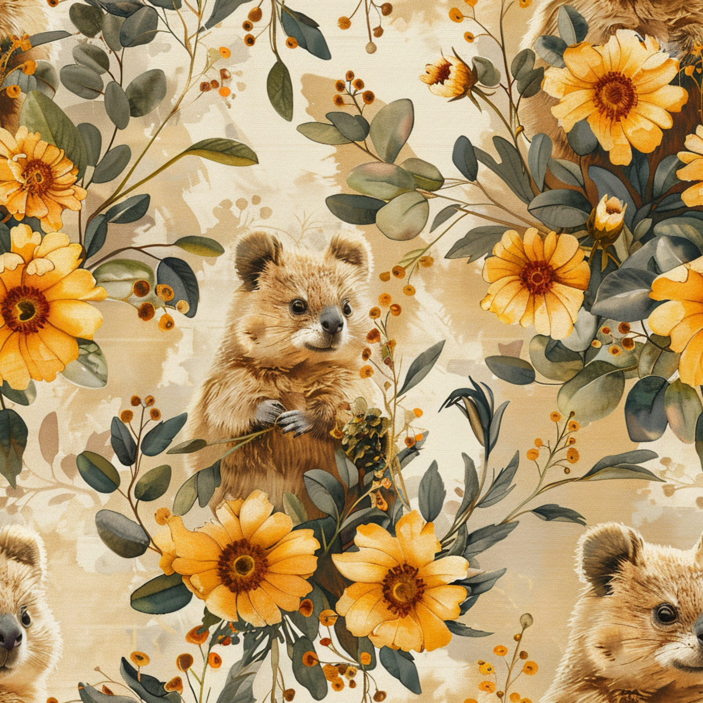 Clementine Day Dress in Sunny Quokka