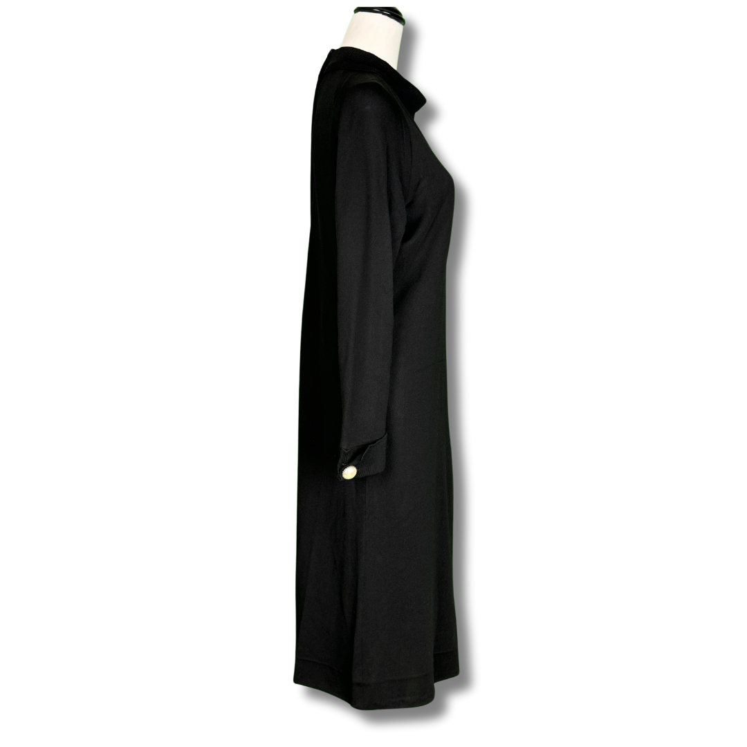 A Pomette Fashion 1960s Black Long Sheath Dress