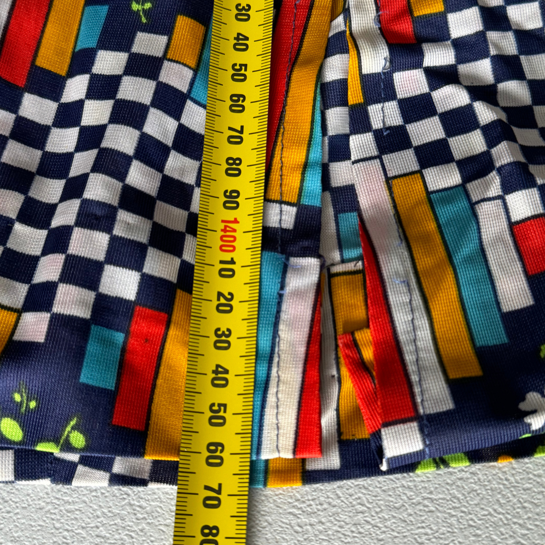 Handmade Vintage 1970s Maxi Psychedelic Plaid Pattern Dress