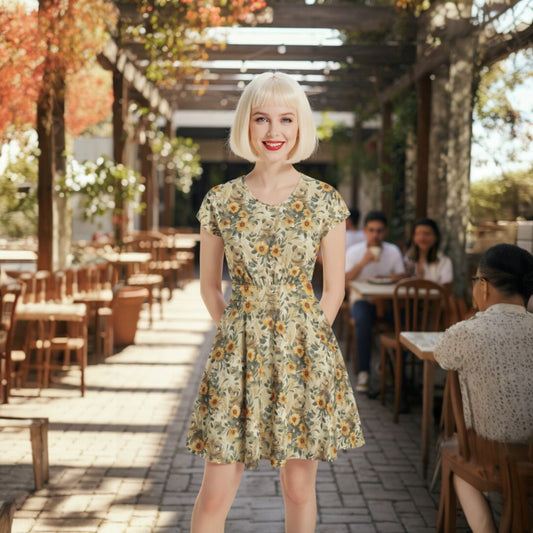 Clementine Day Dress in Sunny Quokka