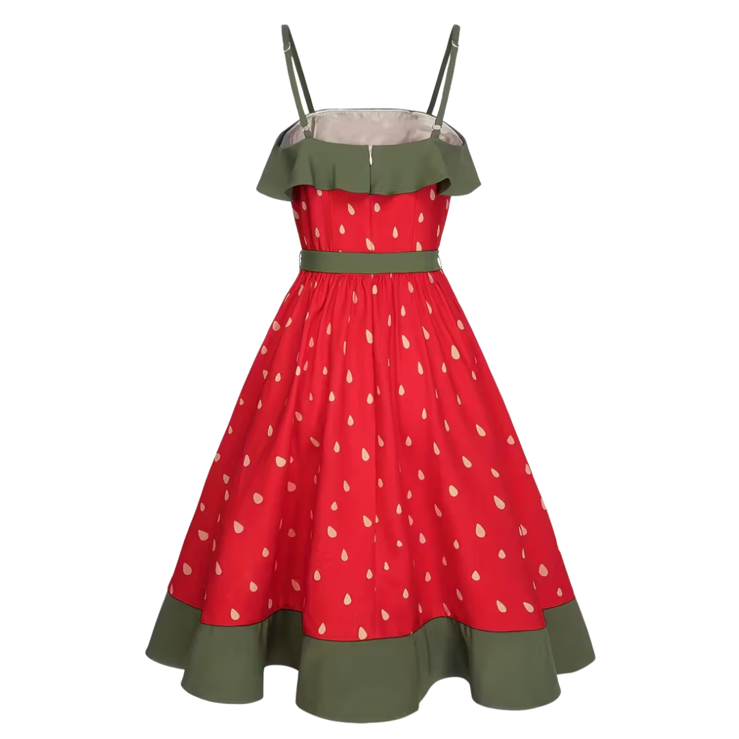 Strappy Strawberry Swing Dress (Sample)
