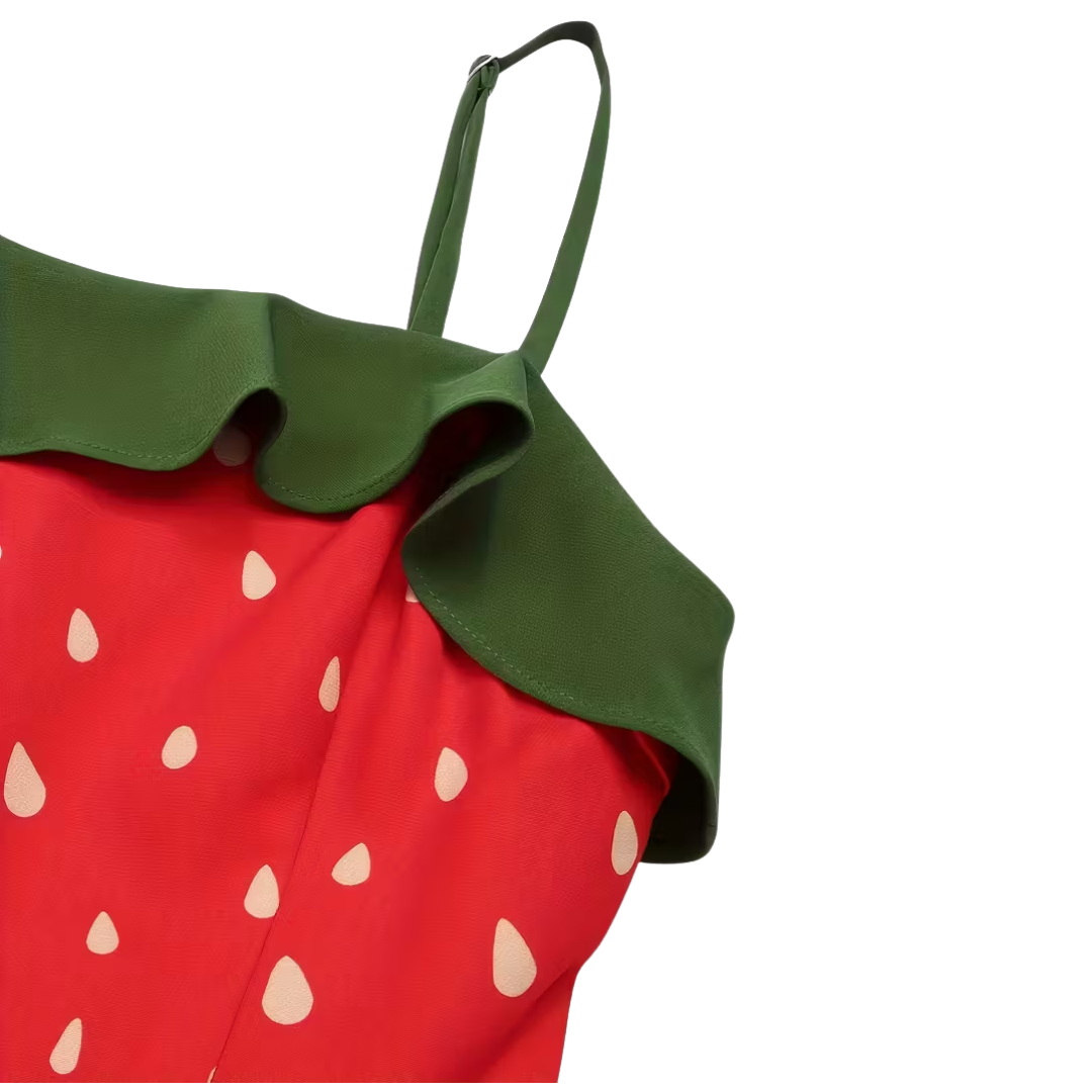 Strappy Strawberry Swing Dress (Sample)