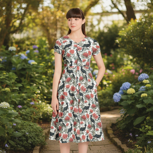 Mabel Dress in Magpie Season