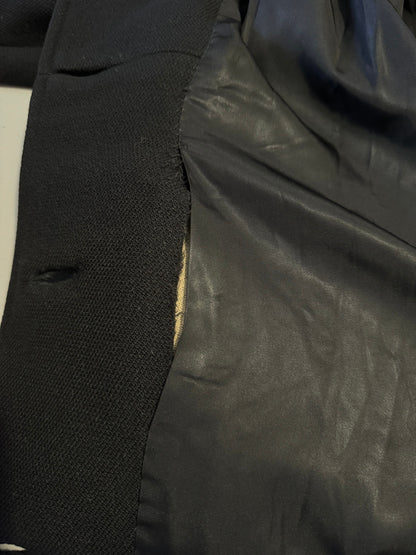 Original 60's Vintage Black Wool Double Breasted Coat