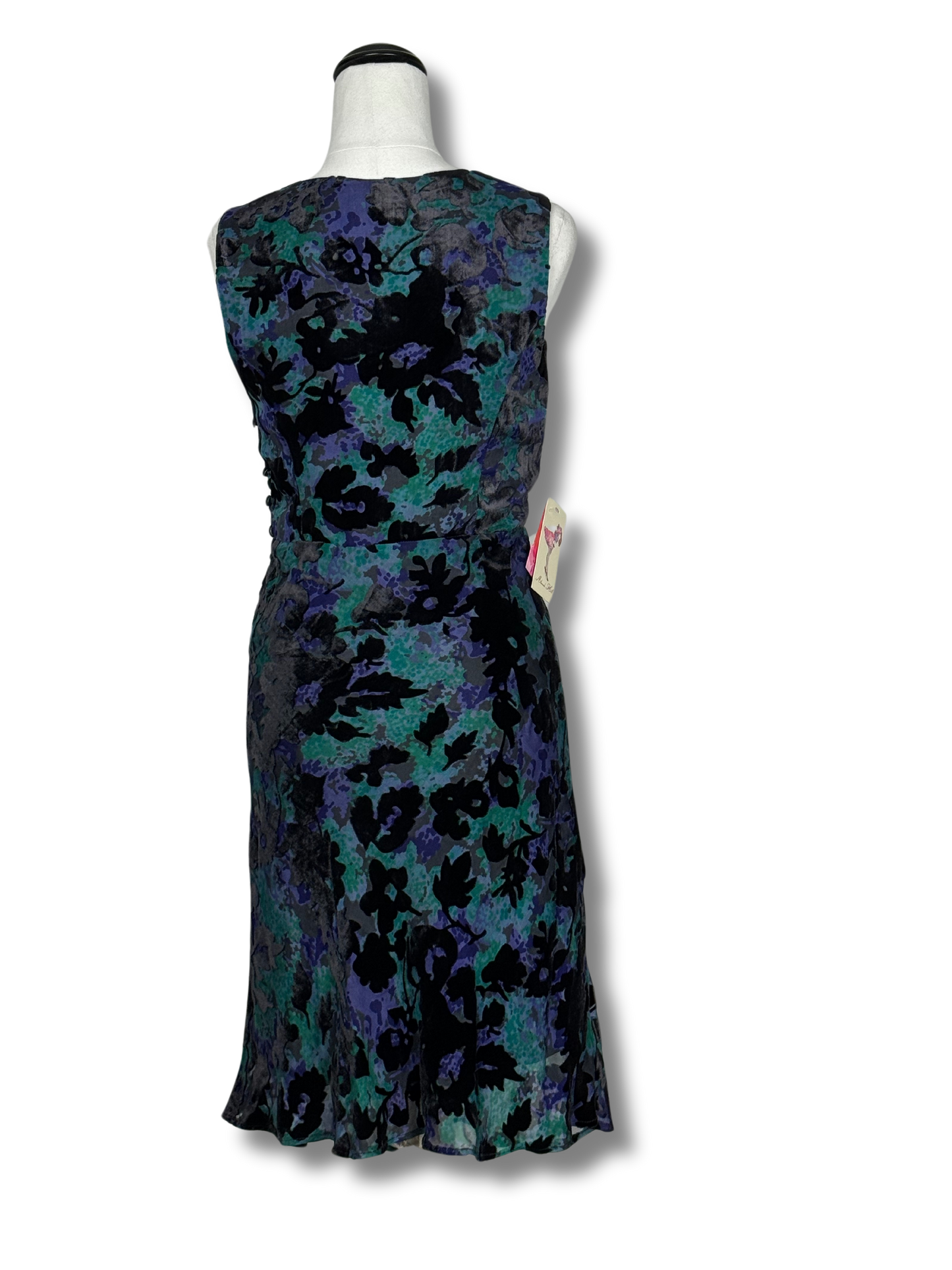 Alannah Hill Silk Sheath Dress in Blue & Black