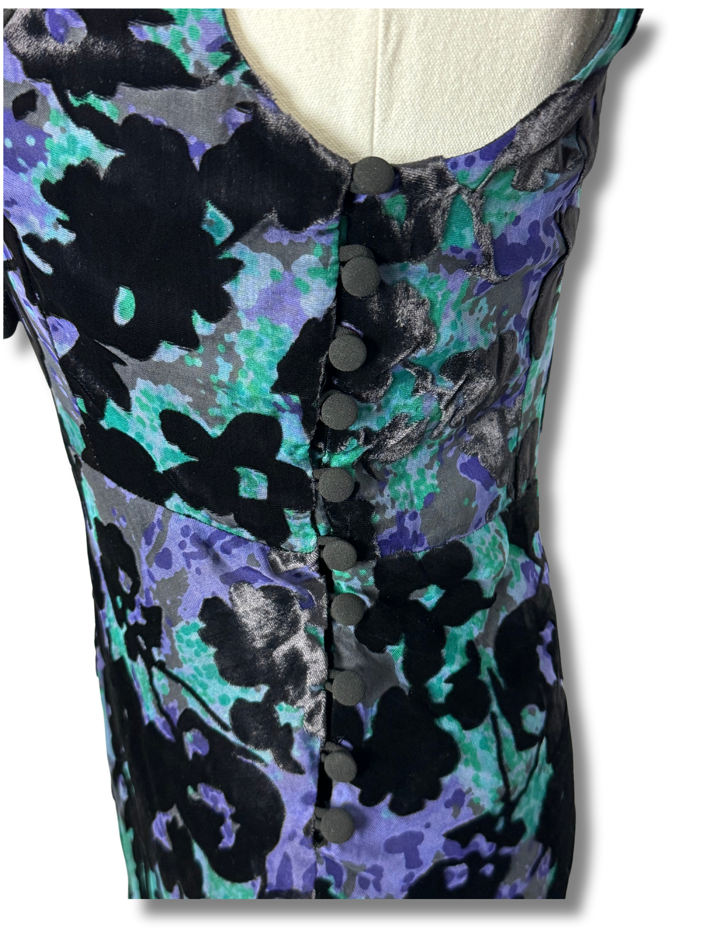 Alannah Hill Silk Sheath Dress in Blue & Black