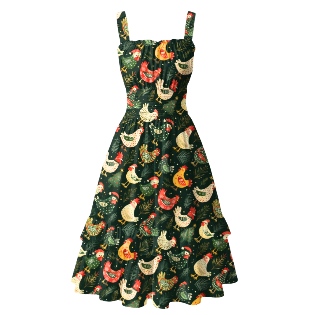 The Mirabella dress in Christmas Chickens