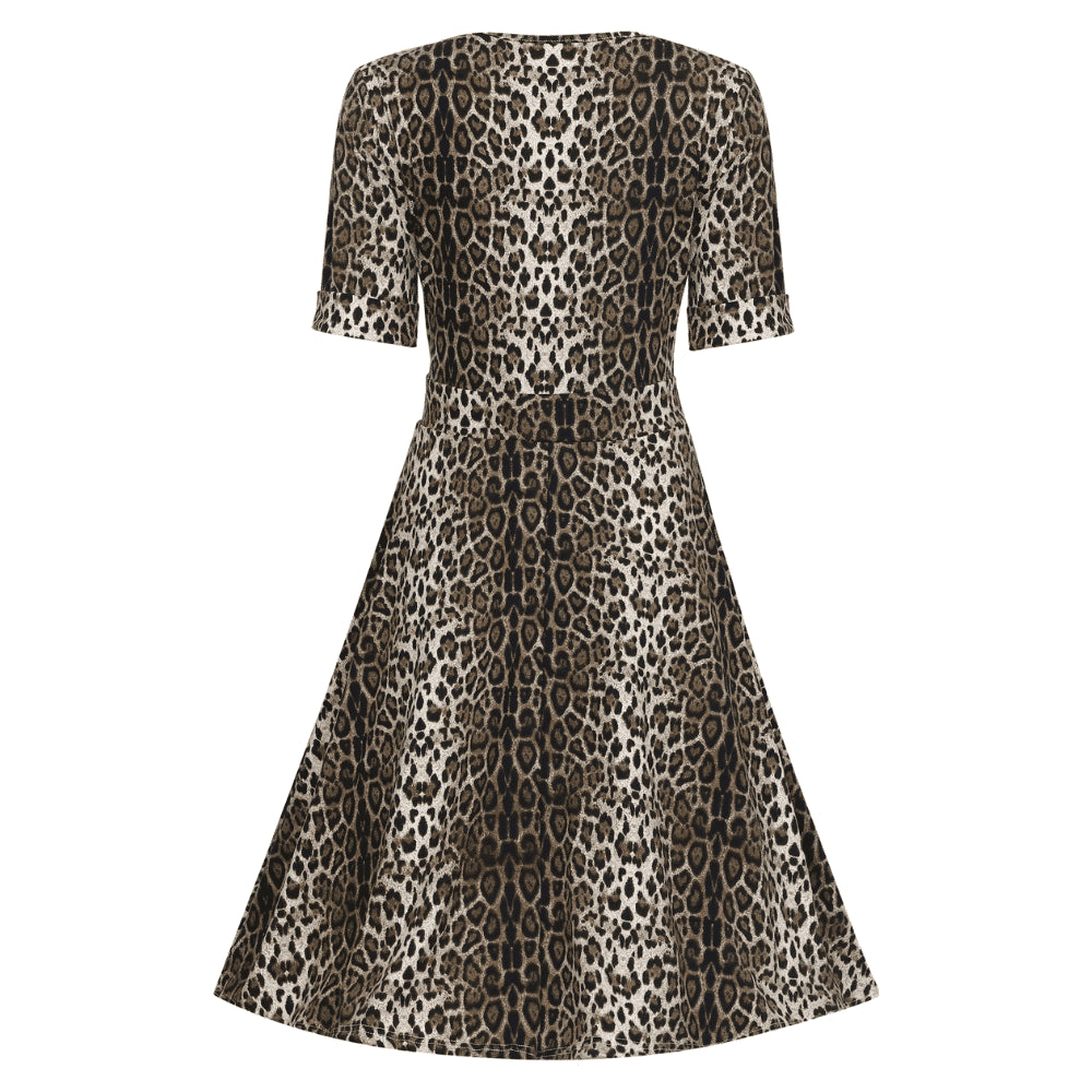 Dolly & Dotty Matilda Wrap Dress in Leopard Print