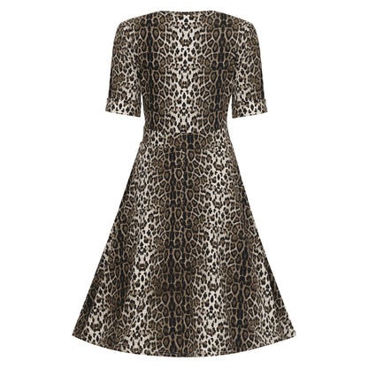 Dolly & Dotty Matilda Wrap Dress in Leopard Print