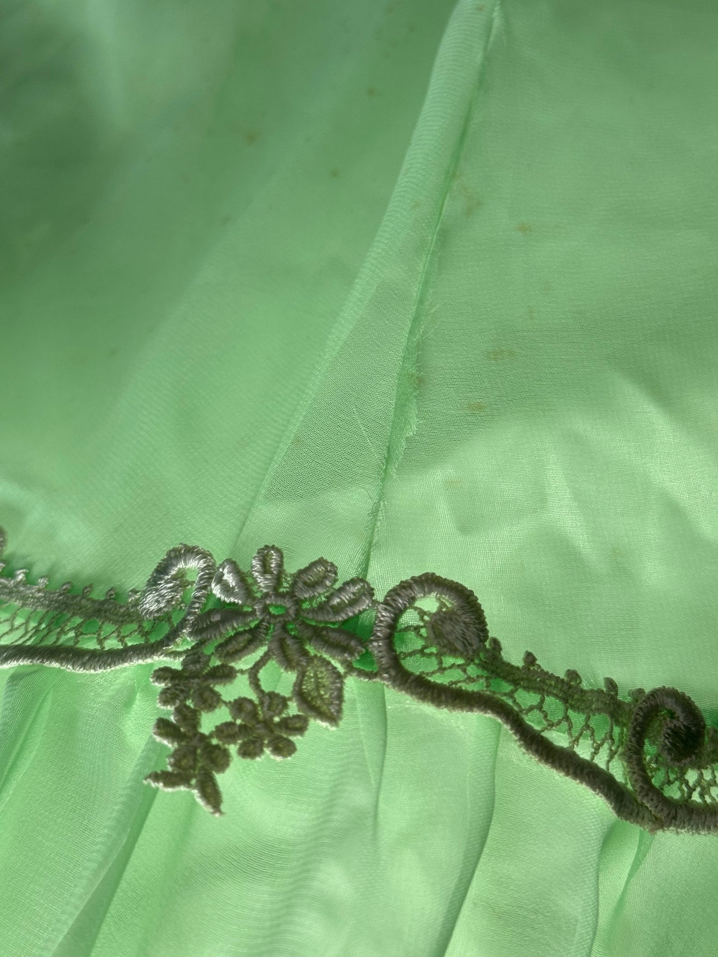 1970s Lime Green Handmade Prom Dress COLLECTORS ITEM