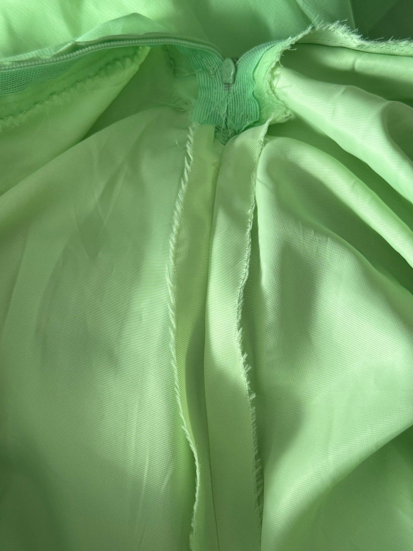 1970s Lime Green Handmade Prom Dress COLLECTORS ITEM