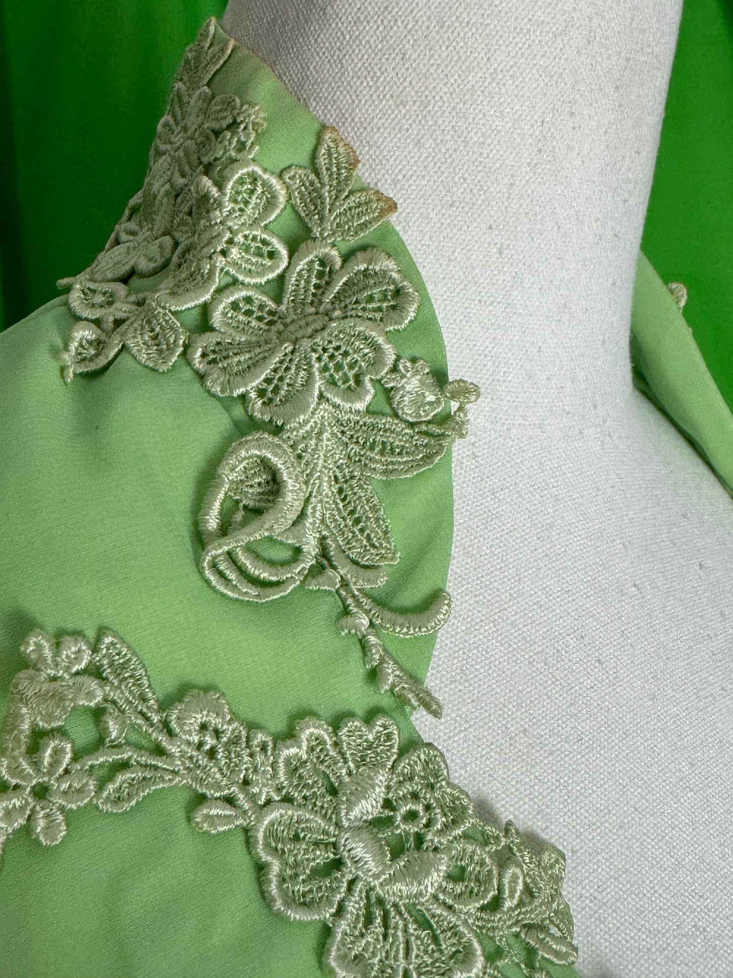 1970s Lime Green Handmade Prom Dress COLLECTORS ITEM