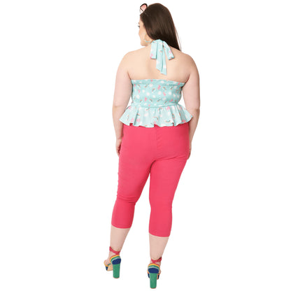 Unique Vintage Hot Pink Cary Capris