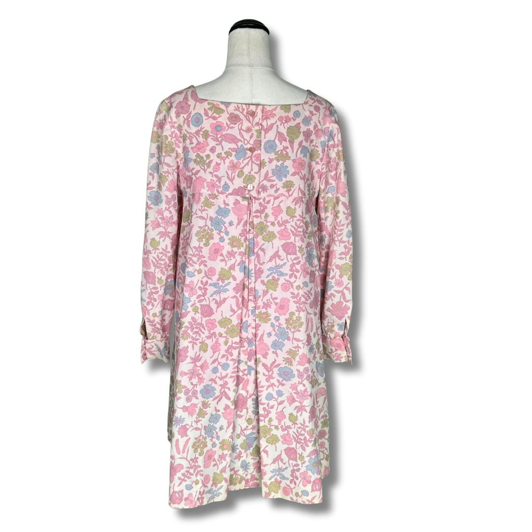 Vintage 1960s Pastel Floral A-Line Dress