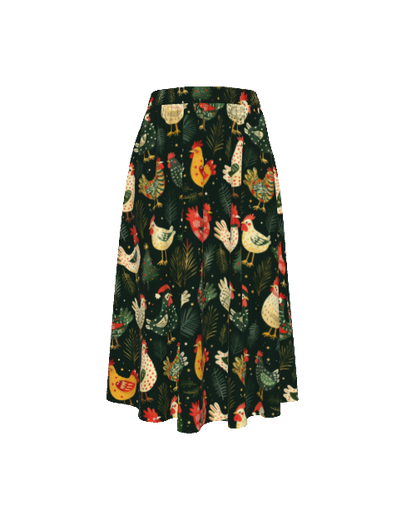 The Gilda Skirt in Christmas Chickens