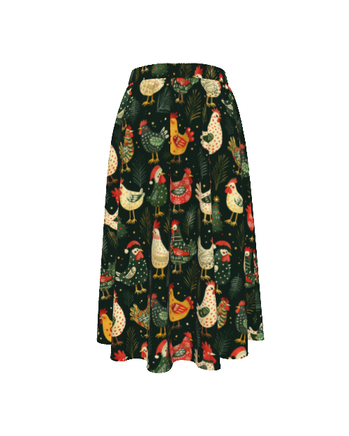 The Gilda Skirt in Christmas Chickens