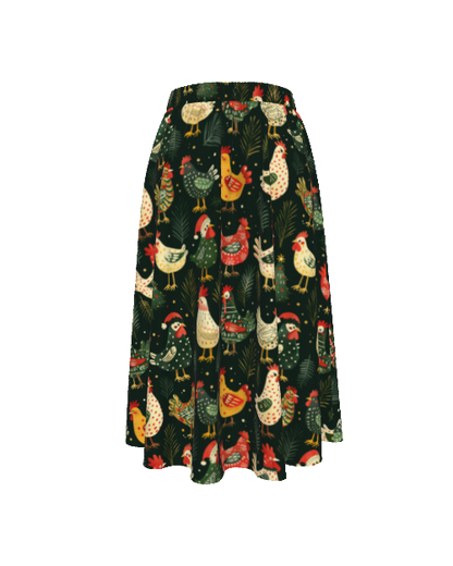 The Gilda Skirt in Christmas Chickens