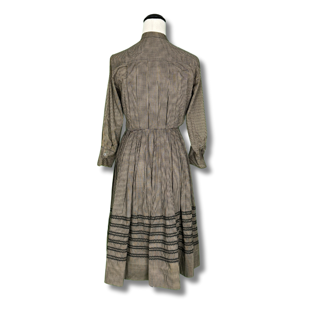 Jackie Originals Vintage 50s Black & White Gingham Day Dress