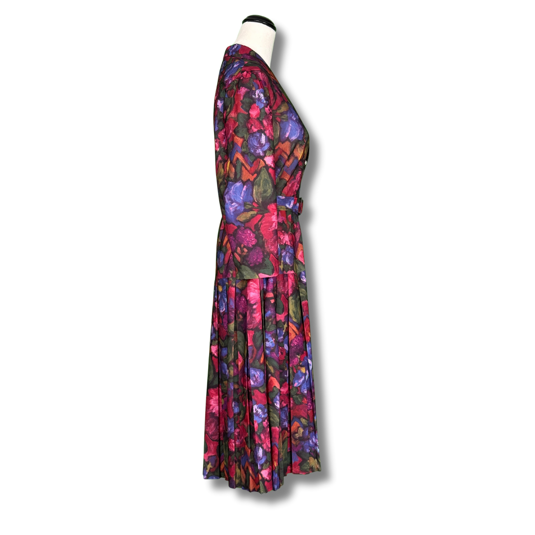Vintage 1980s Bold Floral Dress