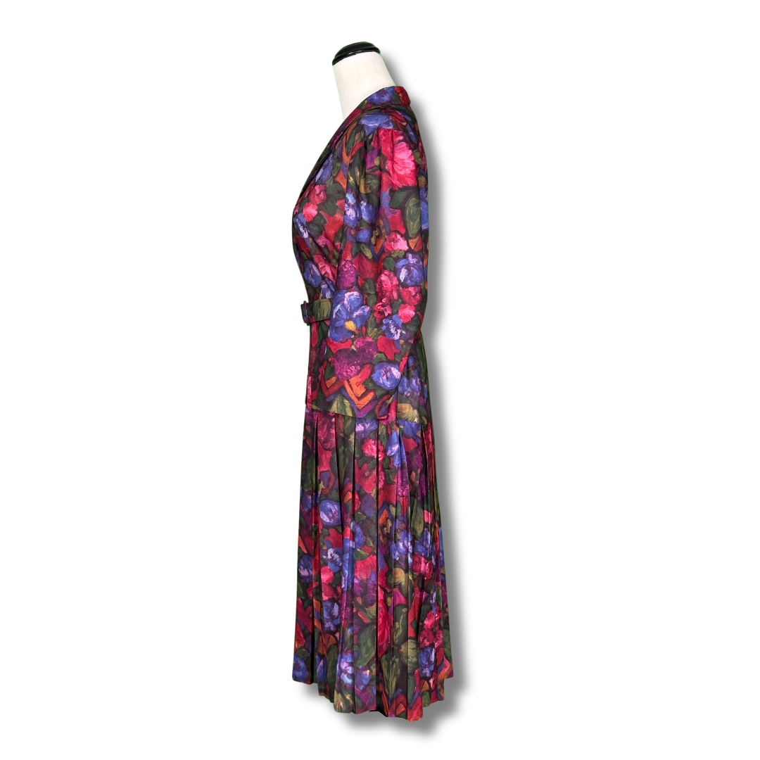 Vintage 1980s Bold Floral Dress