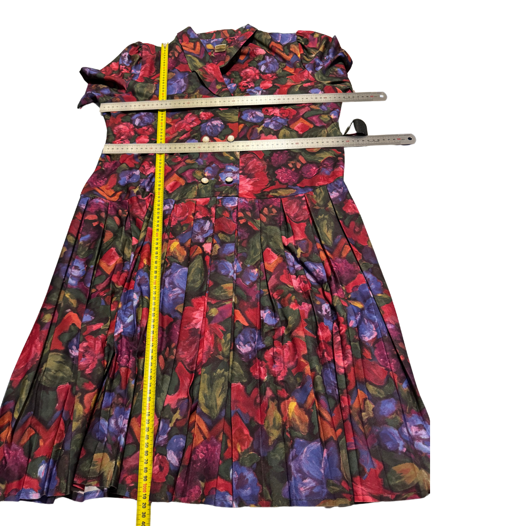 Vintage 1980s Bold Floral Dress