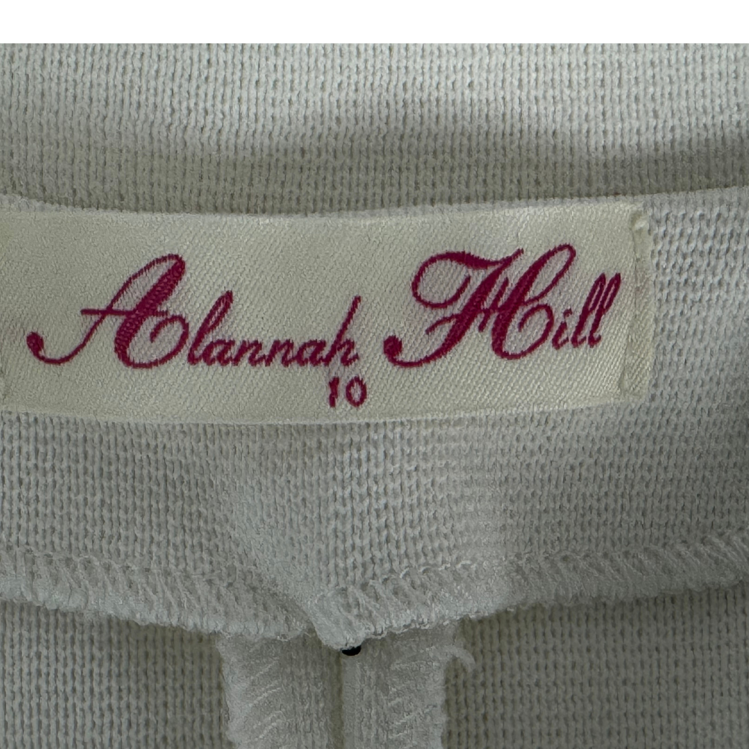 Alannah Hill White Coat with Black Bow Detail