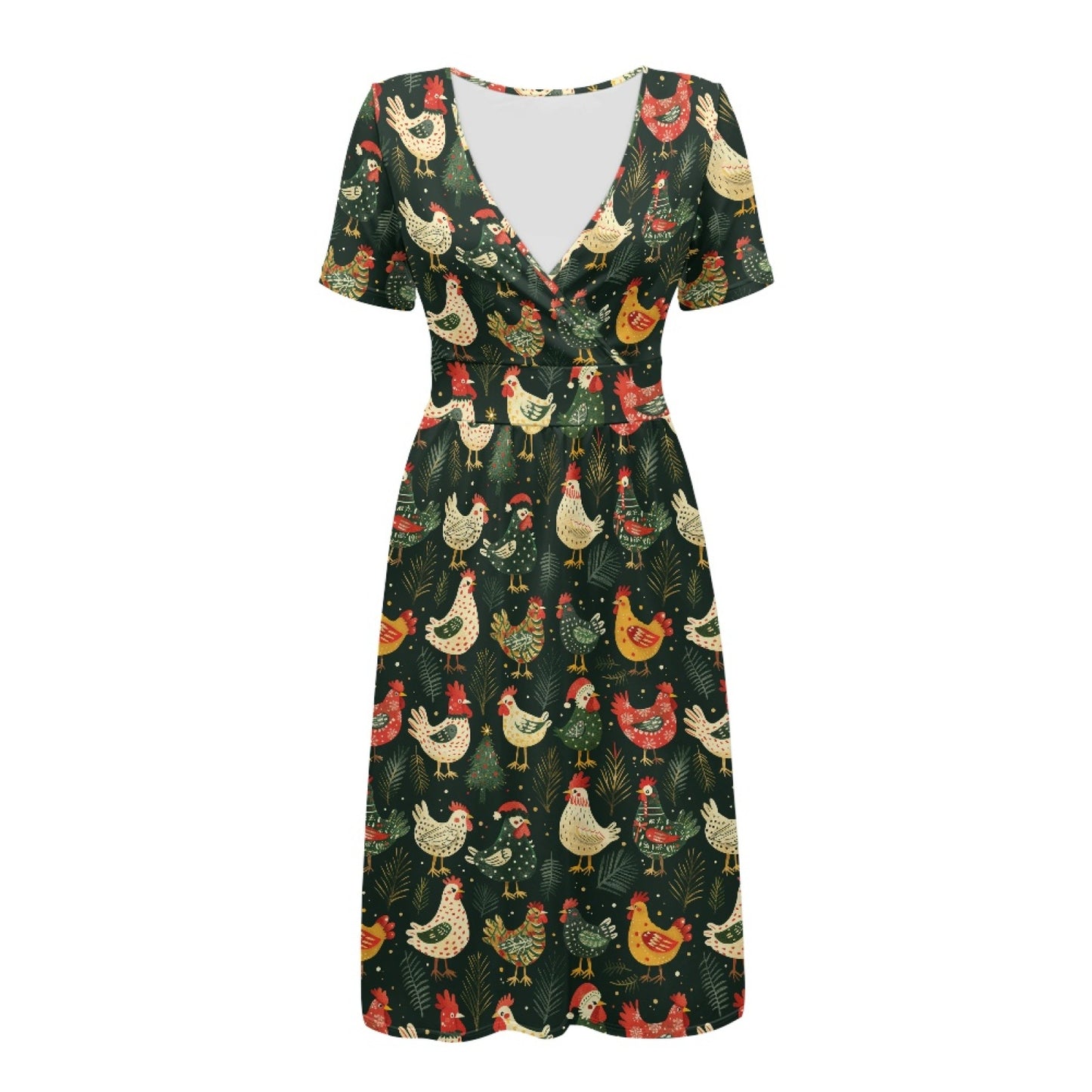 The Verna dress in Christmas Chickens