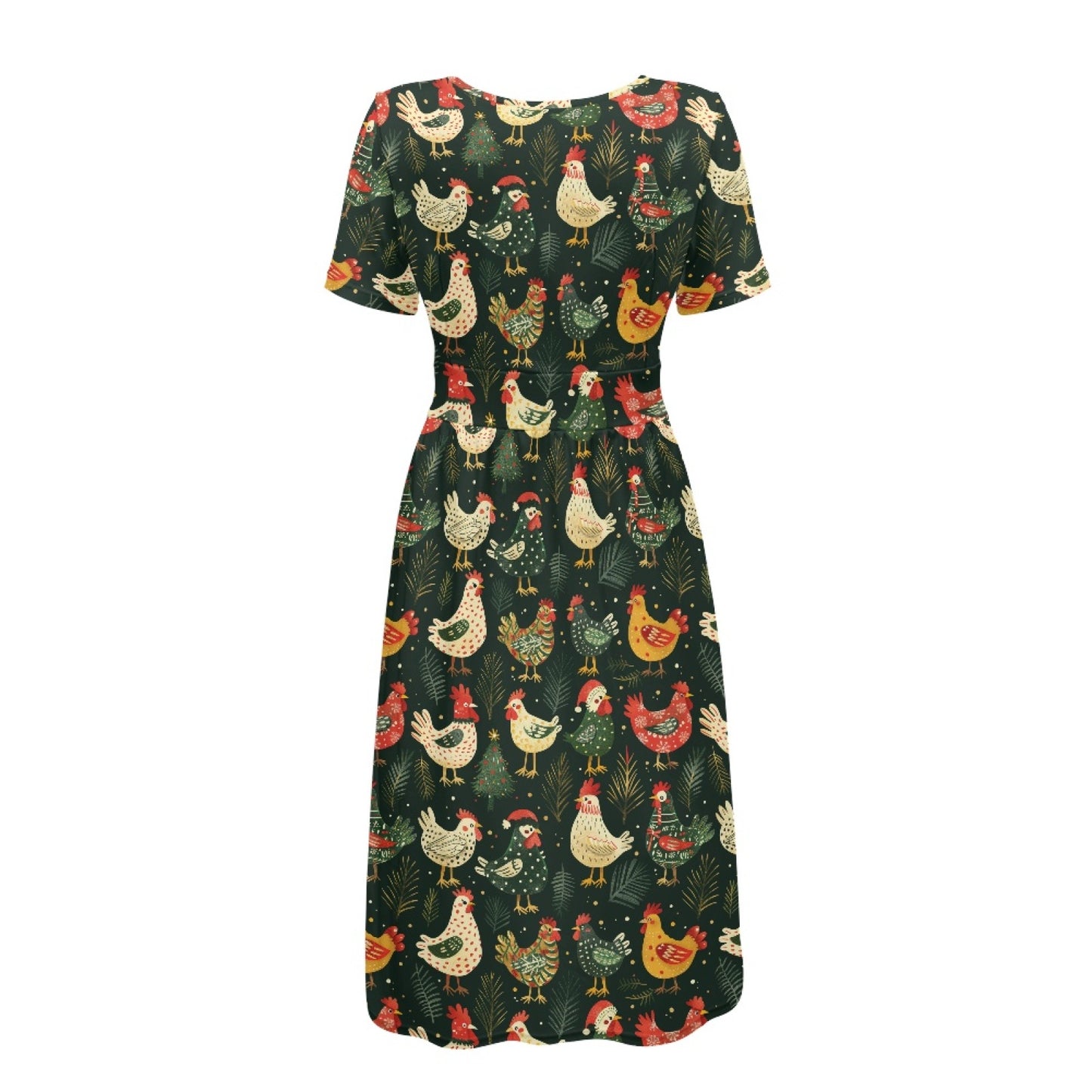 The Verna dress in Christmas Chickens
