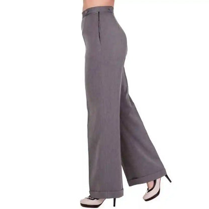Banned Retro Party on Trousers in Charcoal