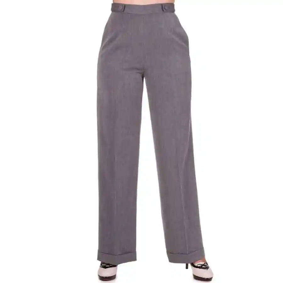 Banned Retro Party on Trousers in Charcoal