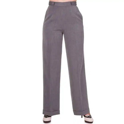 Banned Retro Party on Trousers in Charcoal