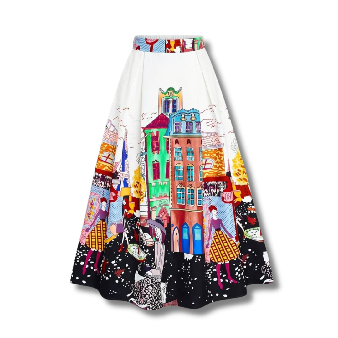 Breakfast in the Painted City Skirt (Sample)