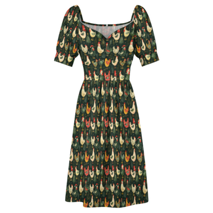 The Clara Dress in Christmas Chickens