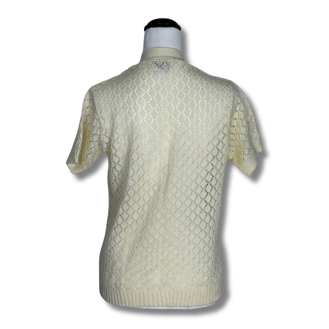 Chamonix 70s Exquisitely Knitted Lemon Cardigan