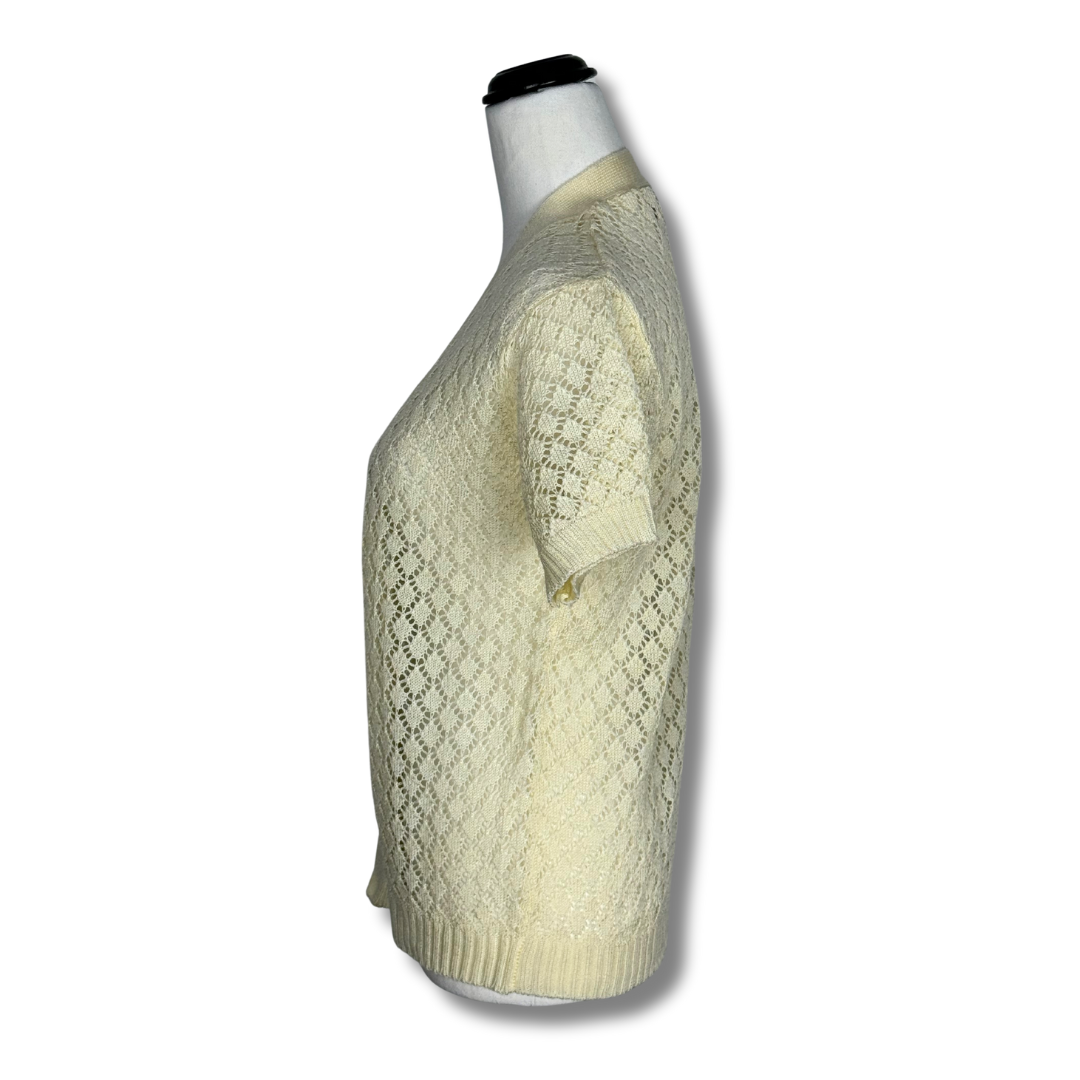 Chamonix 70s Exquisitely Knitted Lemon Cardigan