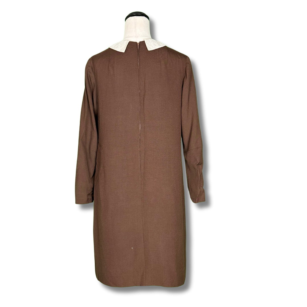 Vintage 1960s Brown Mod Shift Dress