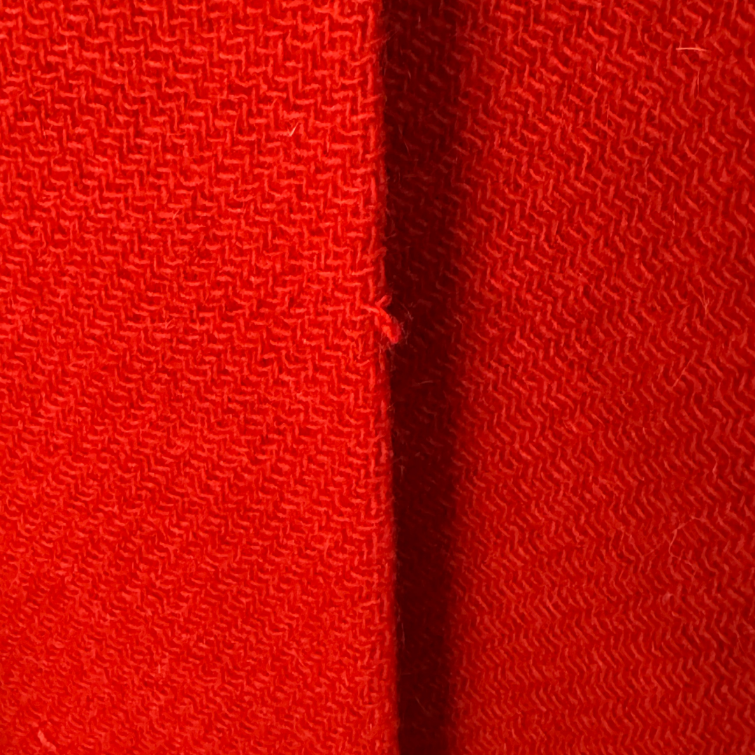 Famous-Barr Co. Vintage 1940s Red Wool Coat with Black Collar