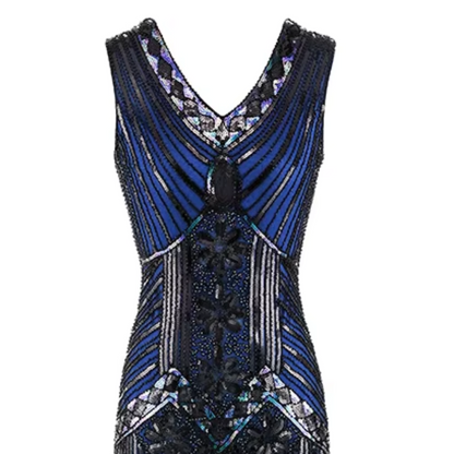 The Gilda 1920's Dress in Sapphire Dream (Sample)