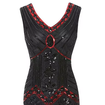 The Gilda 1920's Dress in Ruby Noir