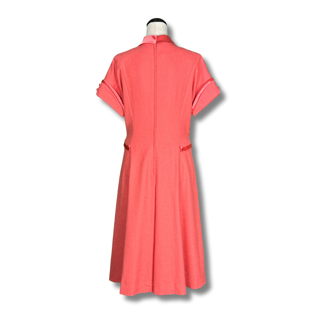 Handmade Vintage 50s Peach Coloured Diner Dress