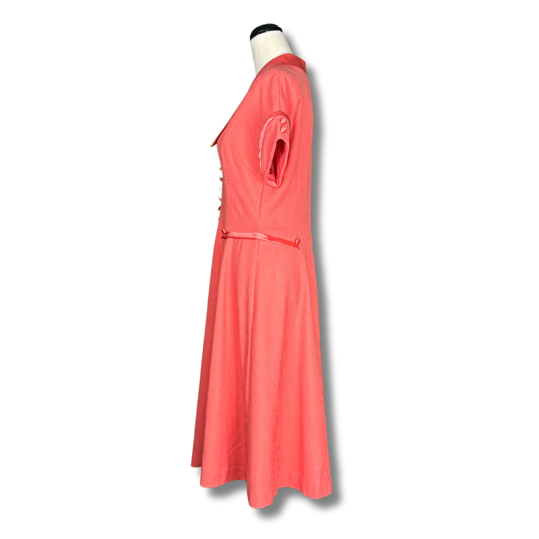 Handmade Vintage 50s Peach Coloured Diner Dress