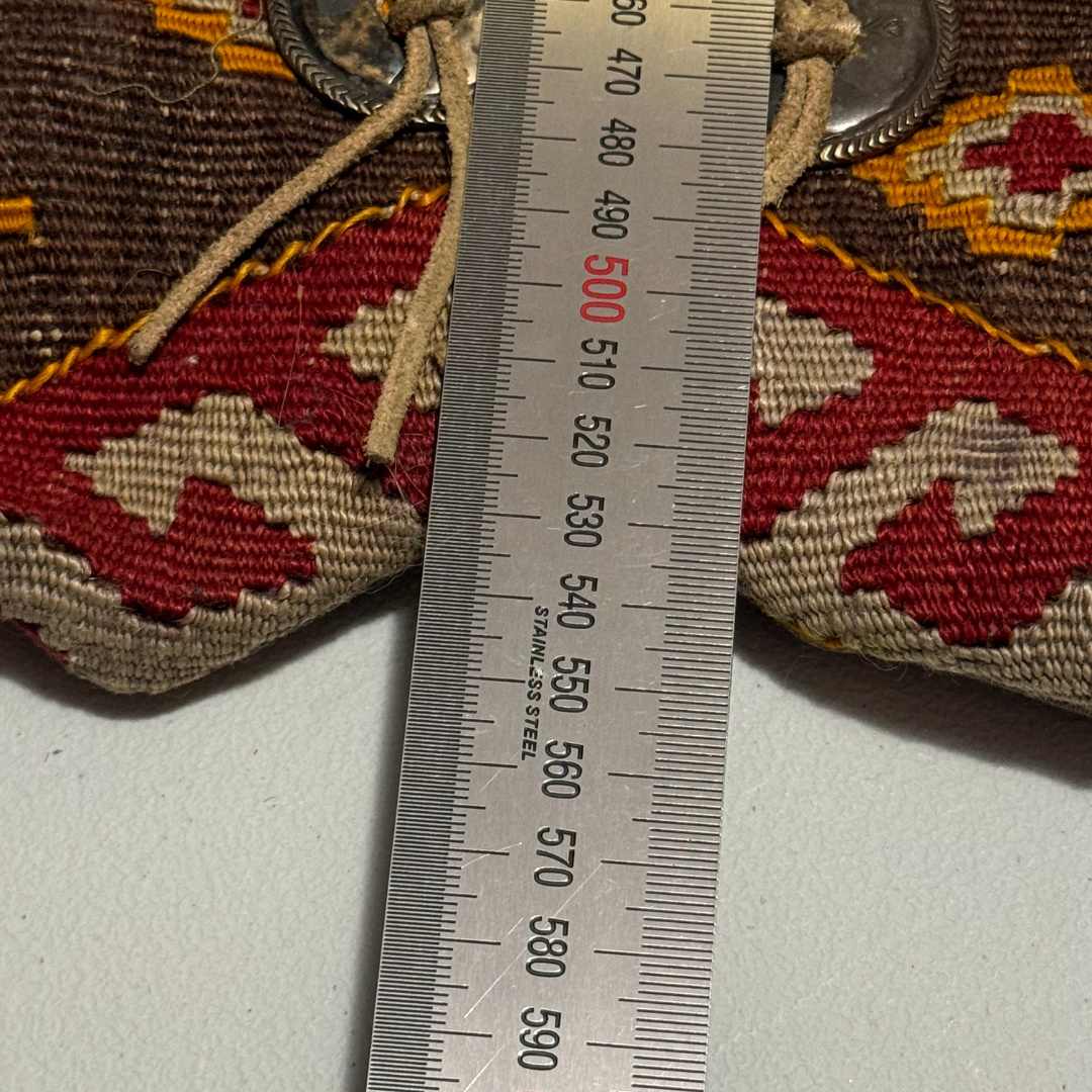 Hester Santa Fe 1970s Vintage Kilim-Style Woven Vest with Concho Detail
