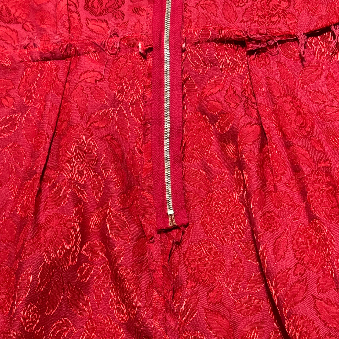 Holly Hill for Levin & Co Vintage Late 50s Red Jacquard Dress