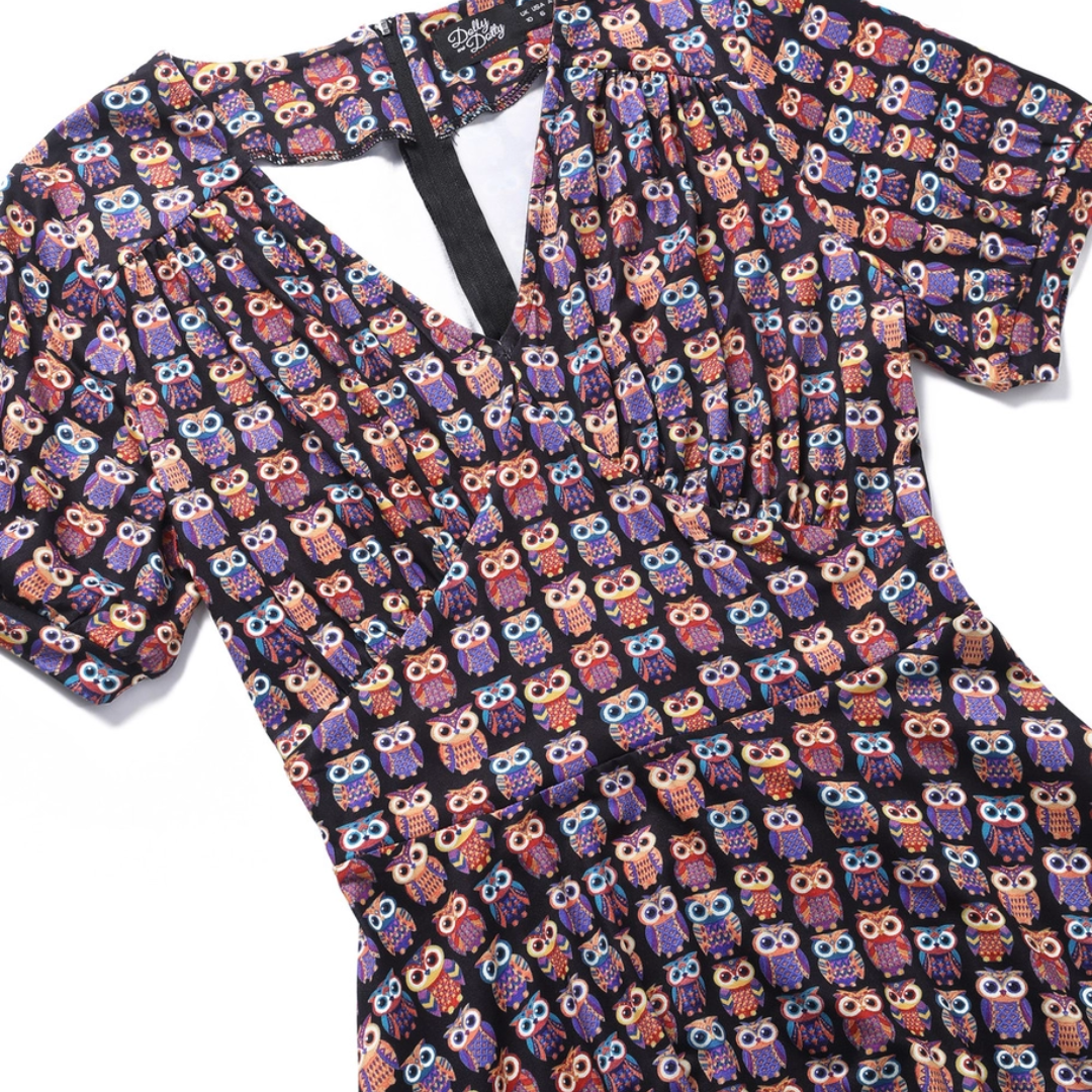 Dolly & Dotty Julia Owl Print Dress - shipping late April