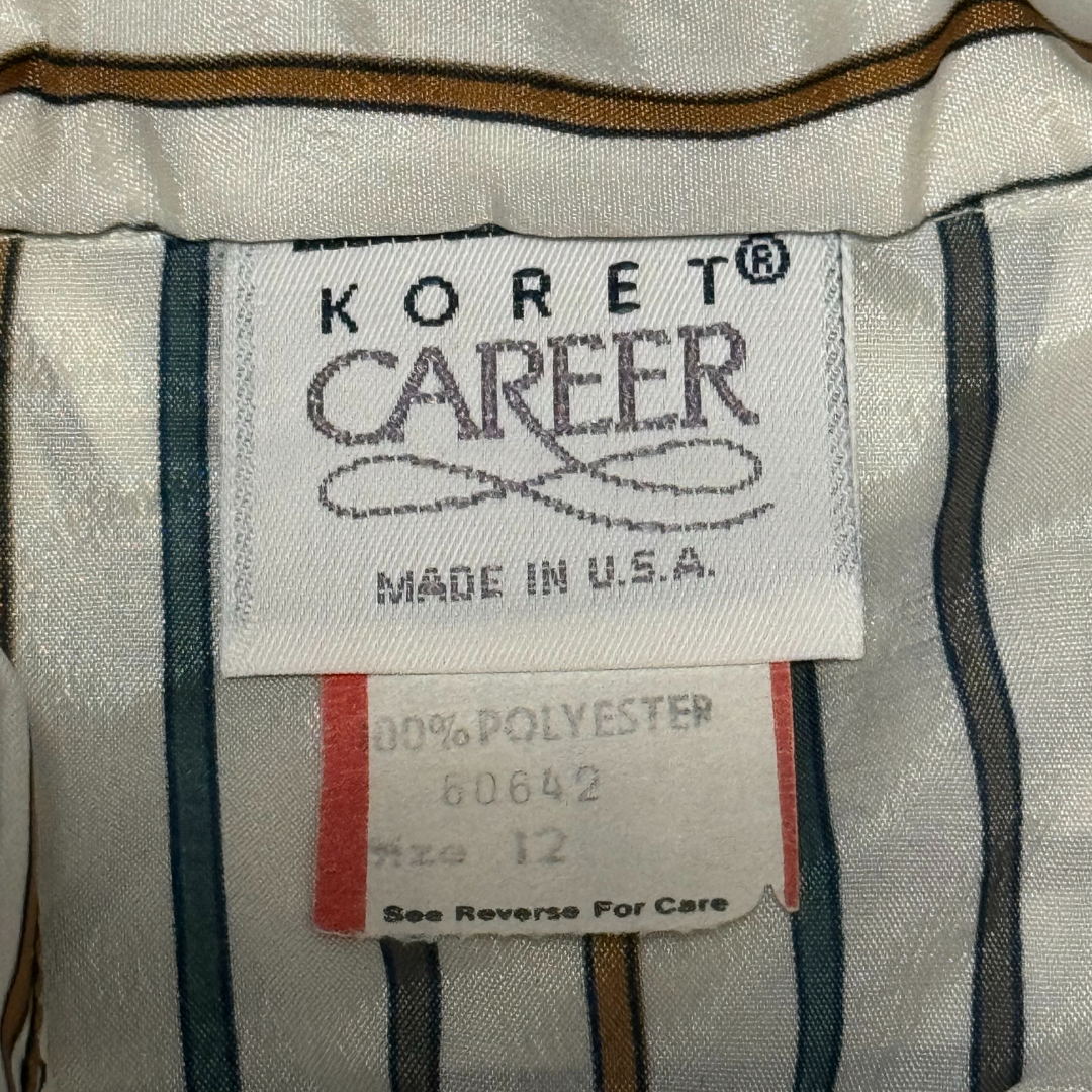 Kortet Work 80s Long Sleeved Pin Stripe Blouse