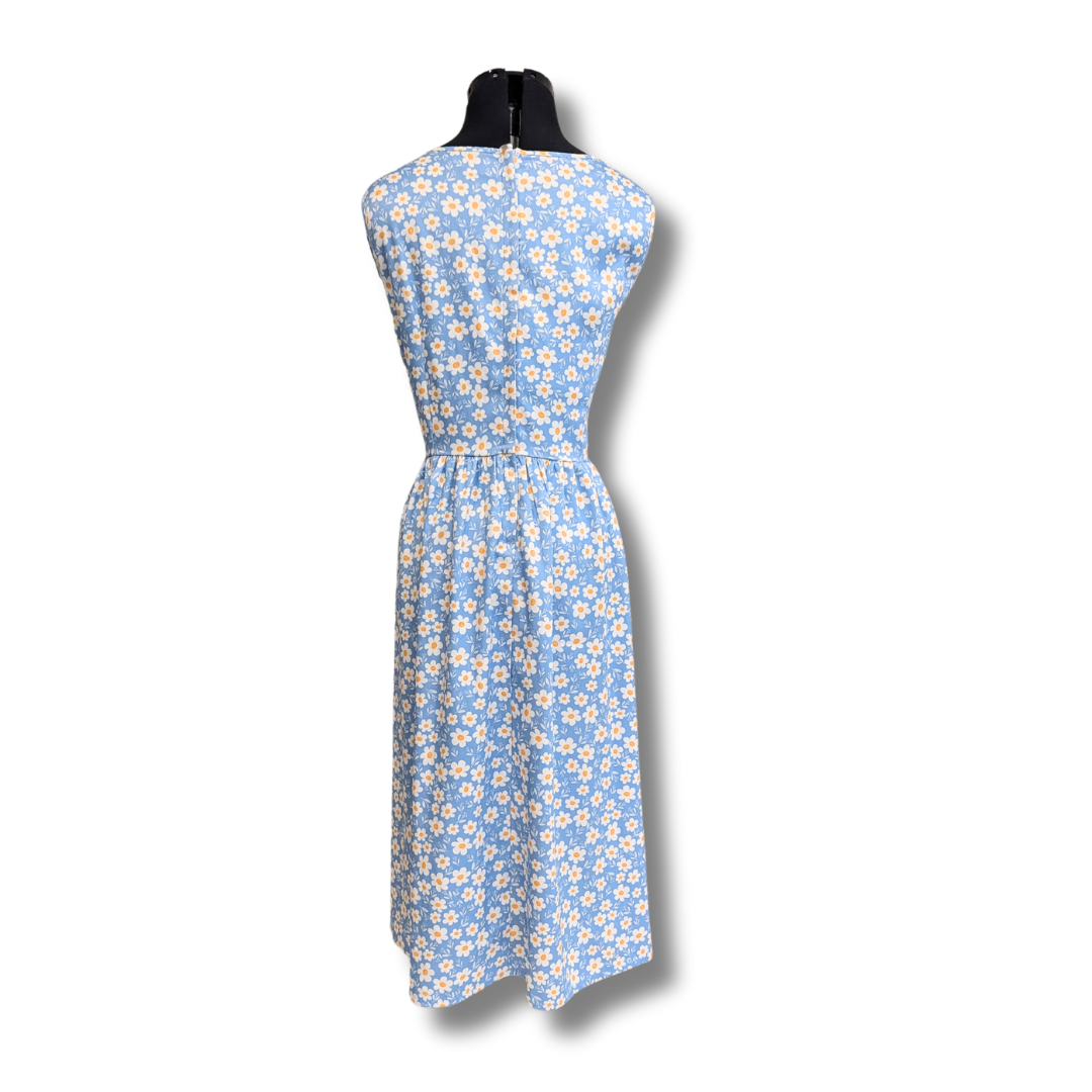 Light Blue '50s Daisy Floral Dress