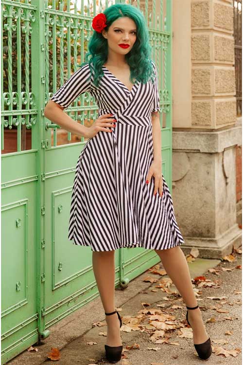 Dolly & Dotty Matilda Wrap Dress in Stripes
