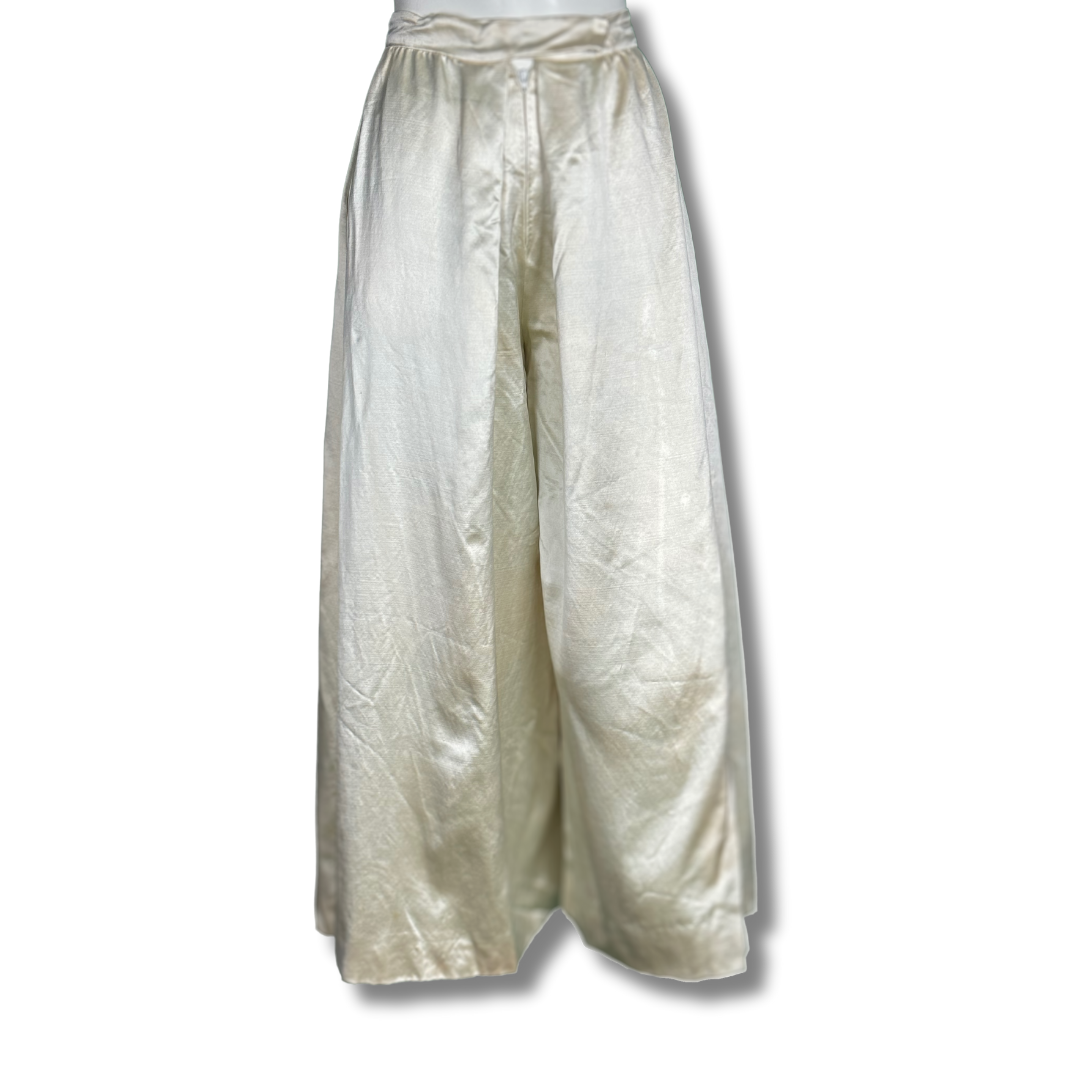 70s DISCO white satin palazzo pants!
