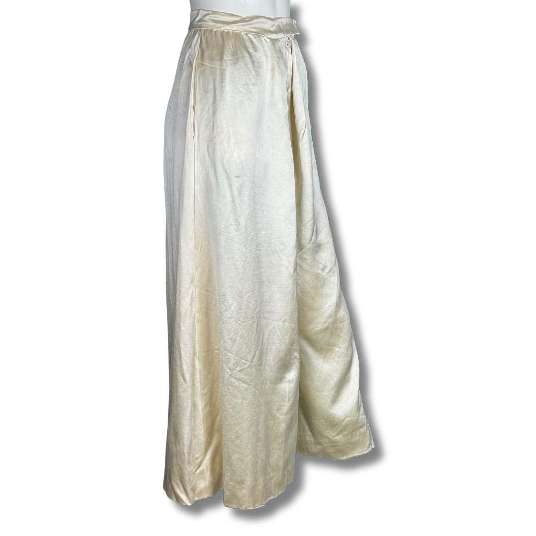 70s DISCO white satin palazzo pants!